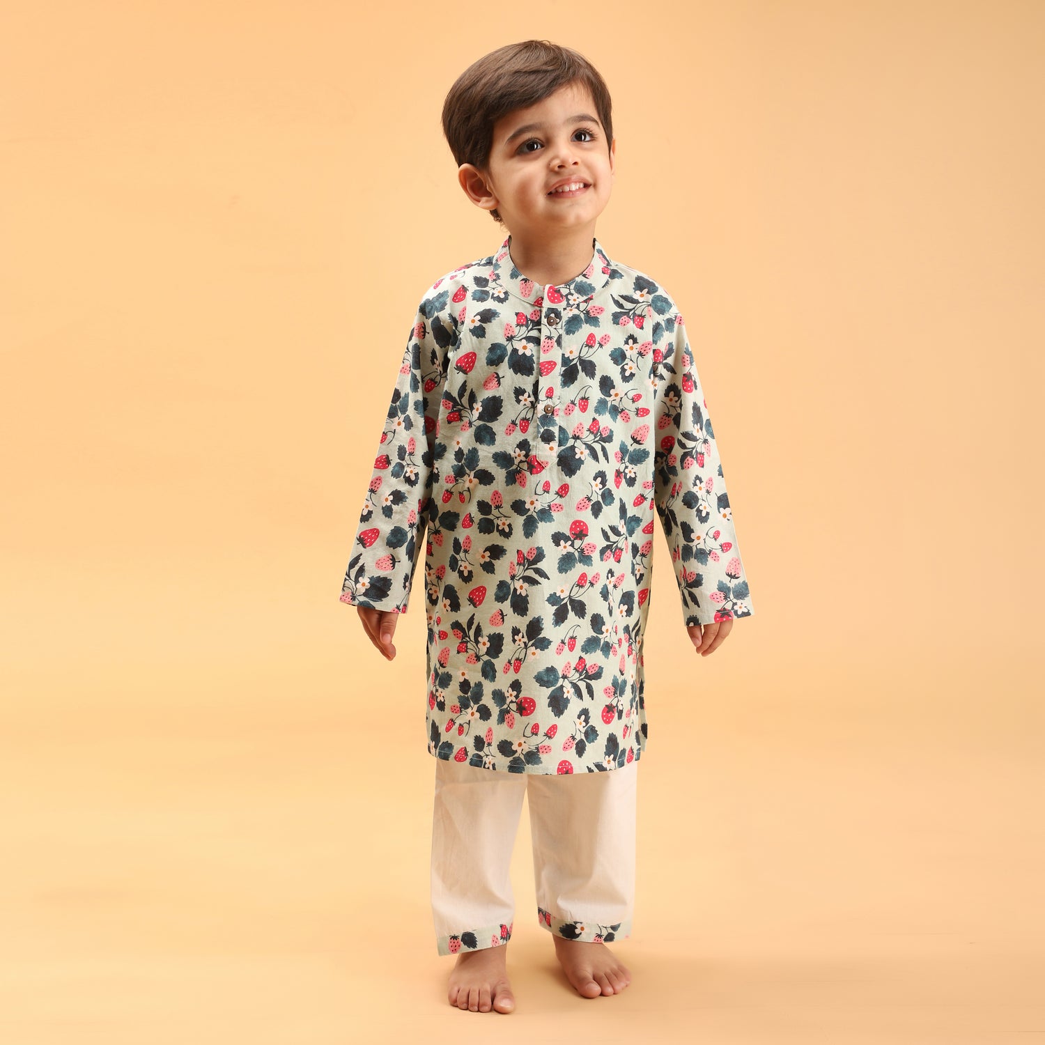 Strawberry Fields Cotton Kurta Set