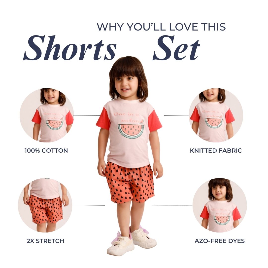 One In A Melon Cotton T-Shirt & Shorts Set