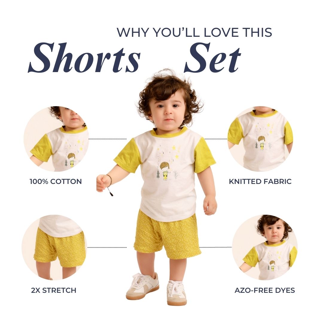 Sweet Little Boy Cotton T-Shirt & Shorts Set