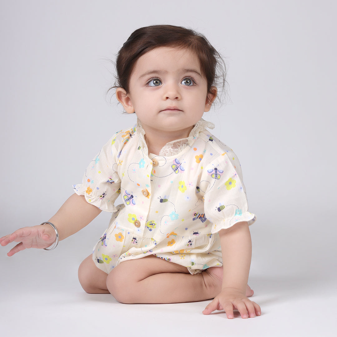 Jumpsuit with lace collar in Bye Bye Butterfly