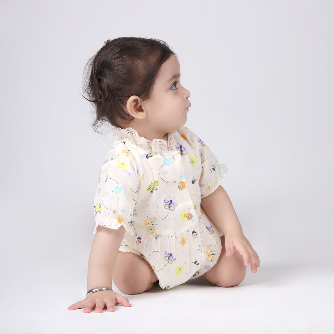 Jumpsuit with lace collar in Bye Bye Butterfly