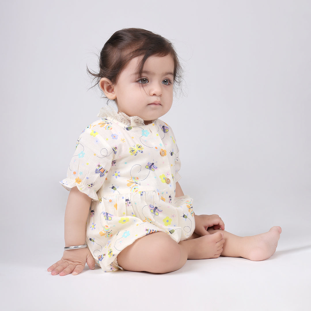 Jumpsuit with lace collar in Bye Bye Butterfly