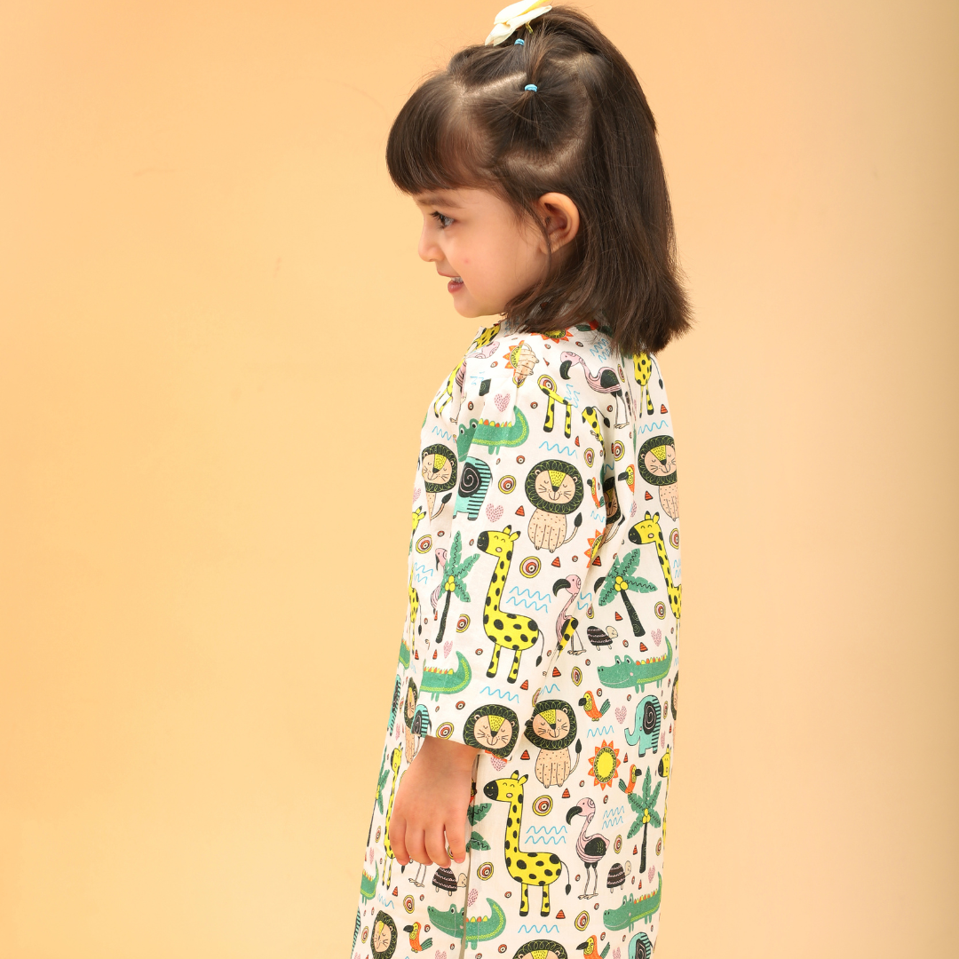 Jungle Animals Cotton Kurta Set