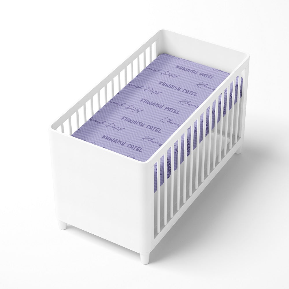 Personalised Name Cot Sheet - Purple