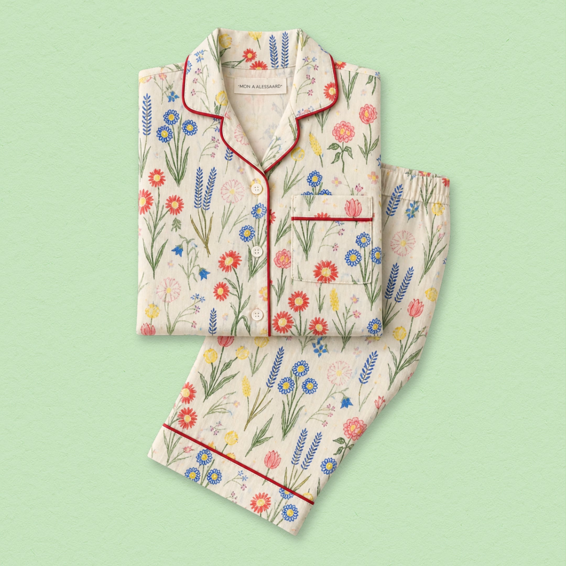 Floral Drama Full Sleeves Night Suit