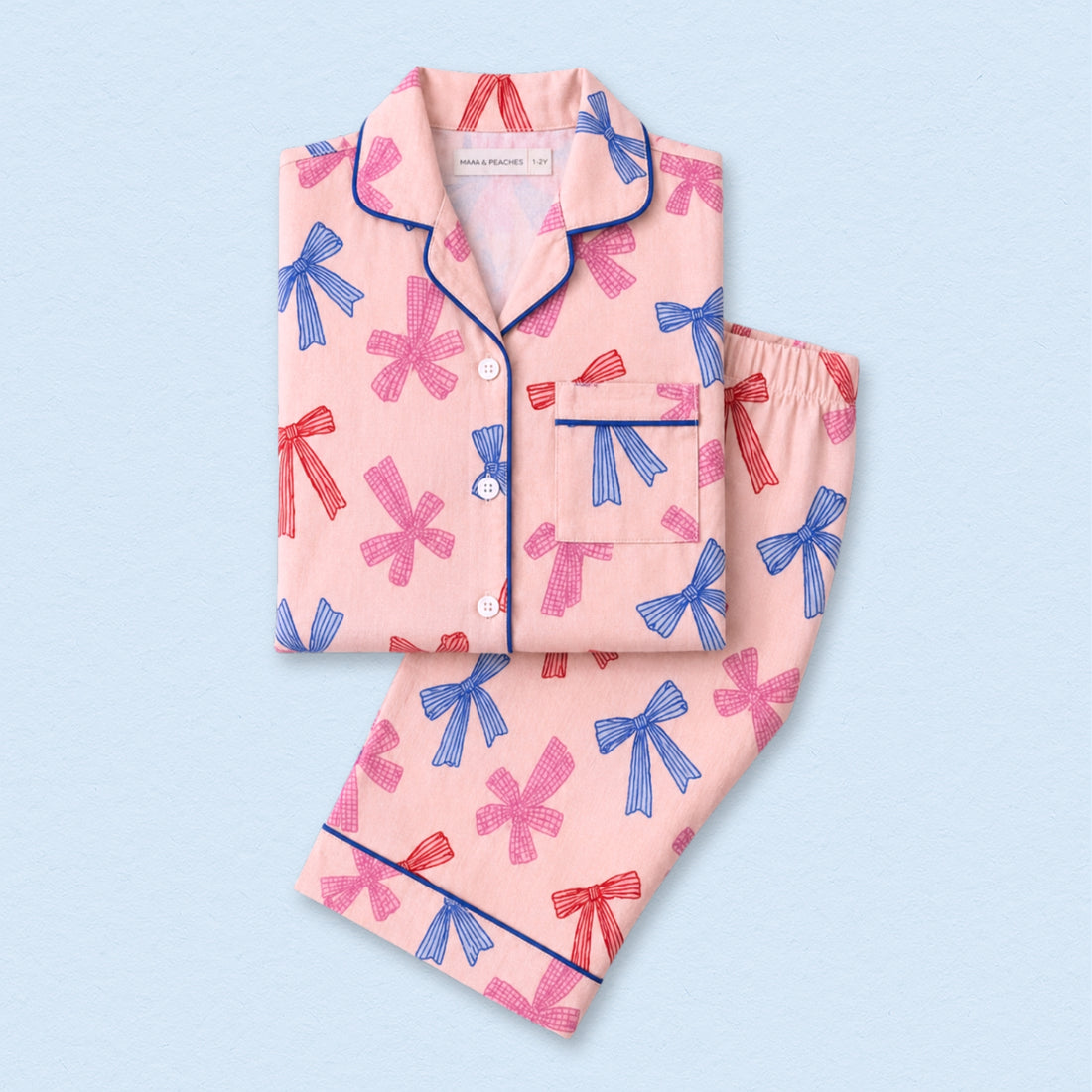Bow Party Full Sleeves Night Suit
