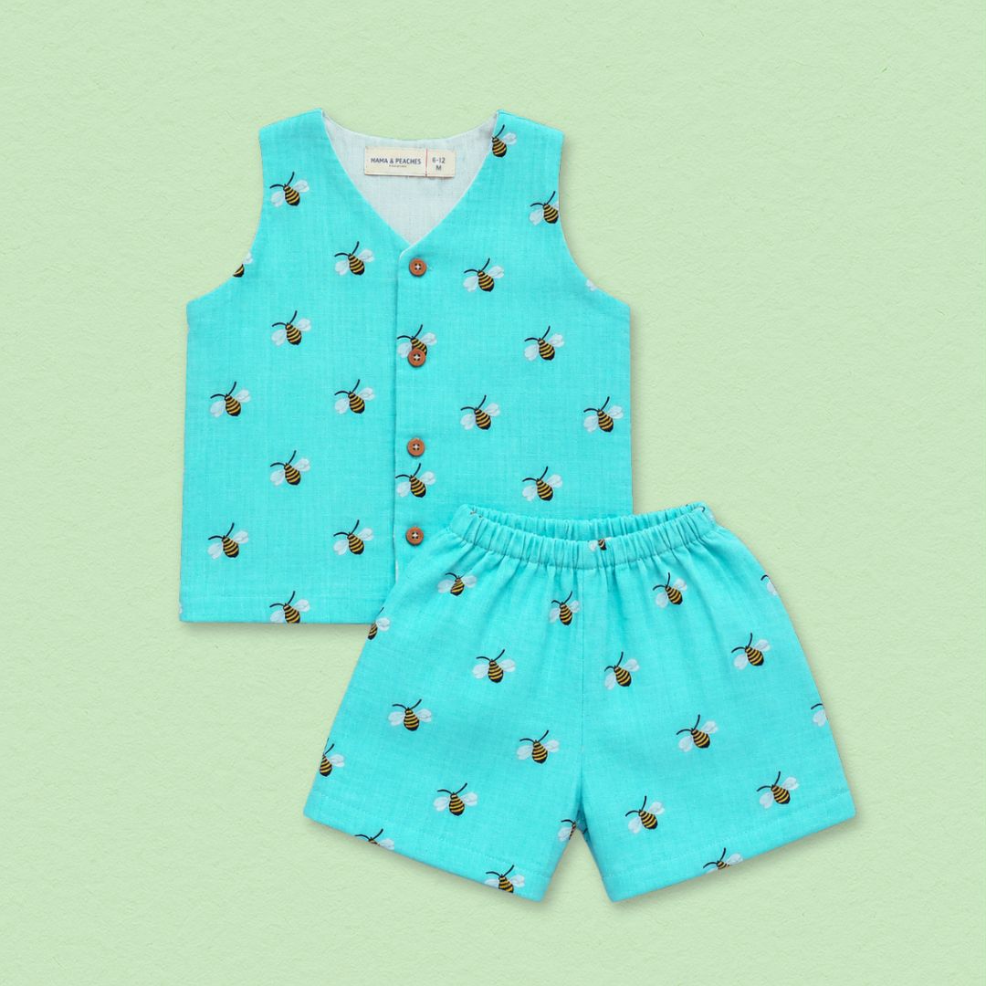 Busy Bees Jhabla Top with Shorts
