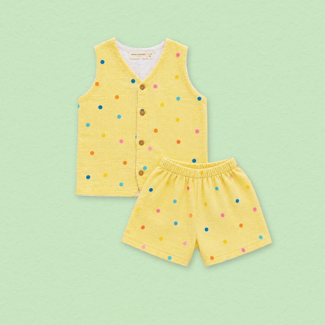 Dream Polka Jhabla Top with Shorts