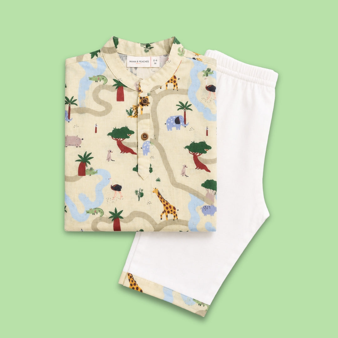 Fun at Safari Cotton Kurta Set