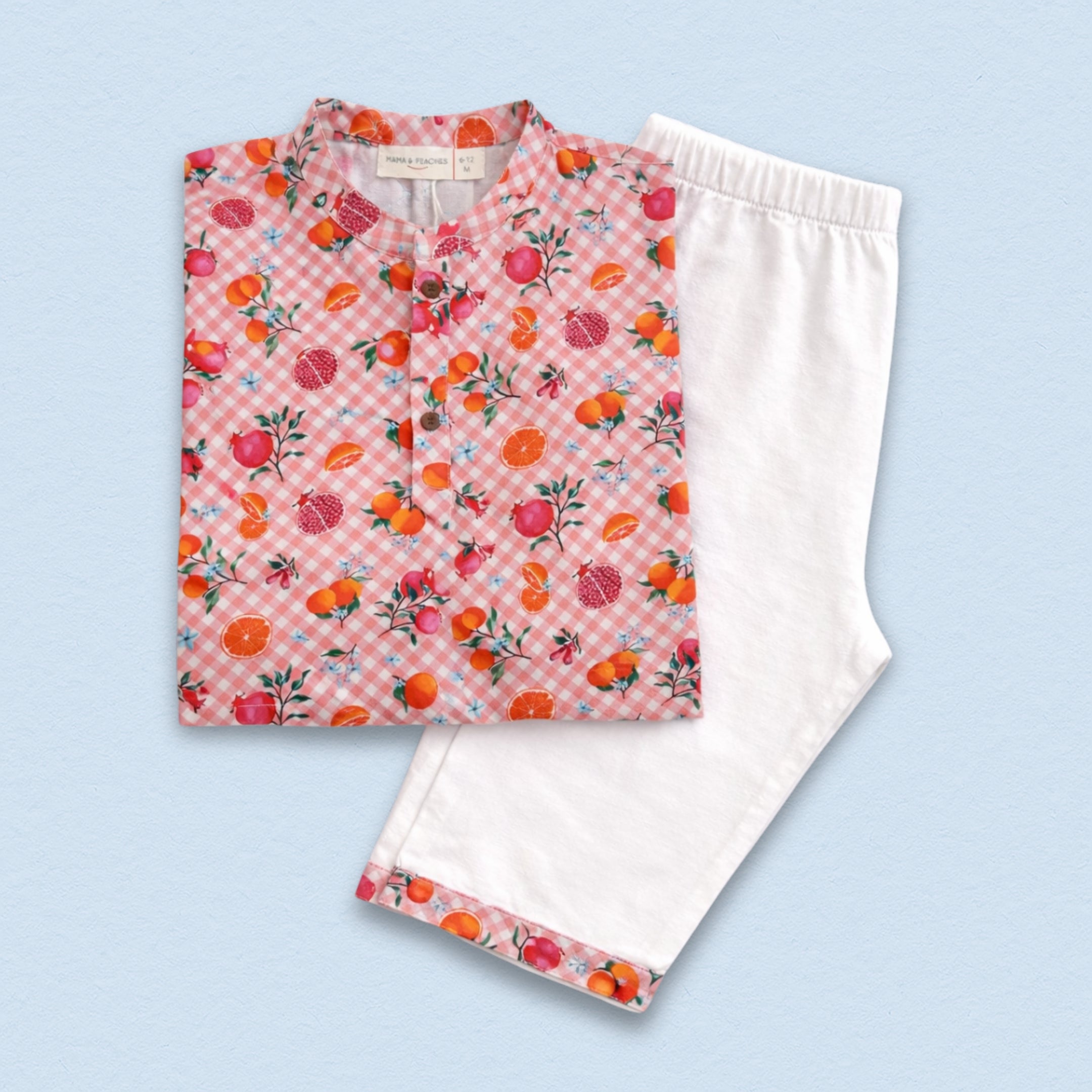 Fruity Gingham Kurta Set