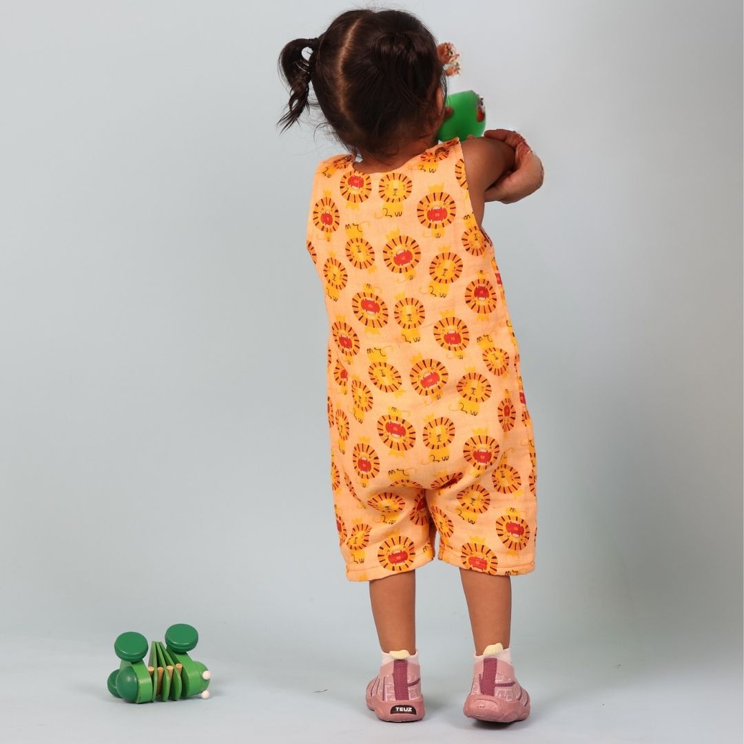 Lion King Muslin Double Layer Romper
