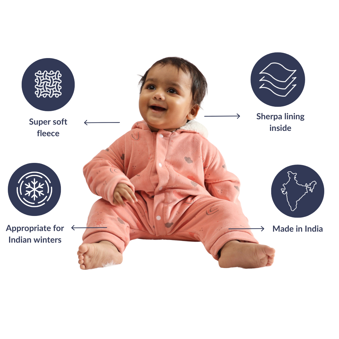 Rainbow Velvet Winter Romper with Sherpa