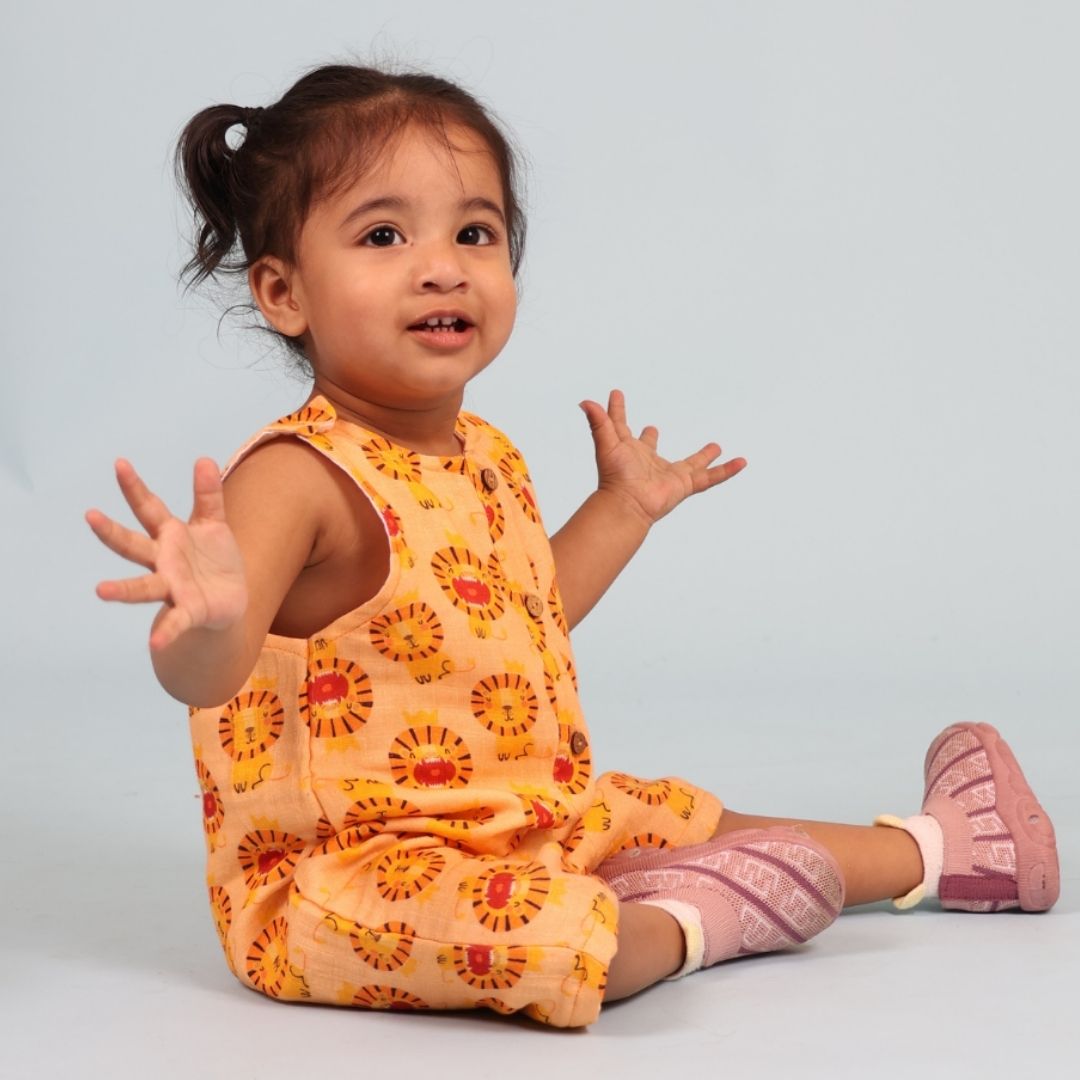 Lion King Muslin Double Layer Romper