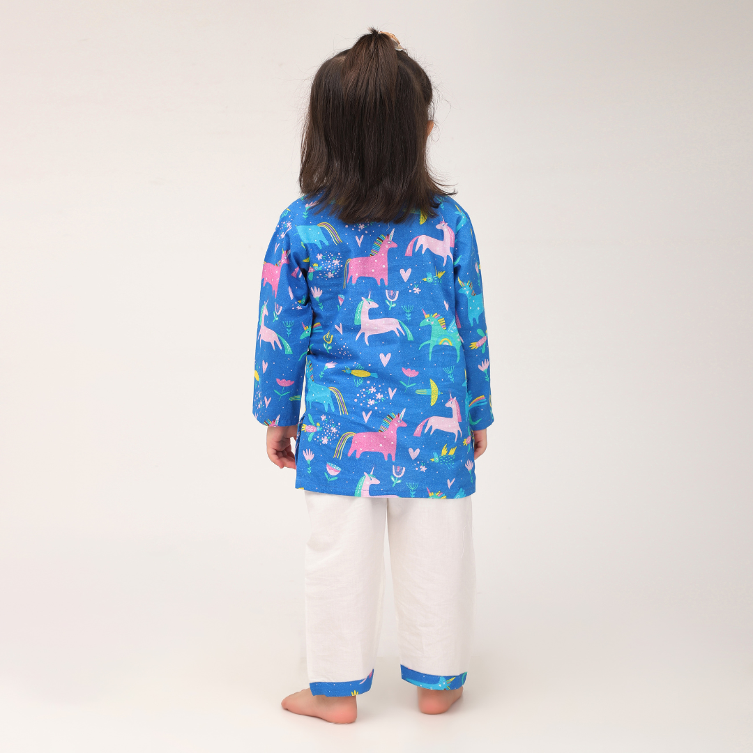 Mystical Unicorn Cotton Kurta Set