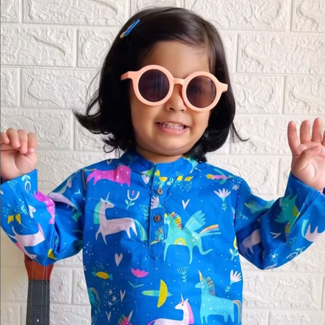 Mystical Unicorn Cotton Kurta Set