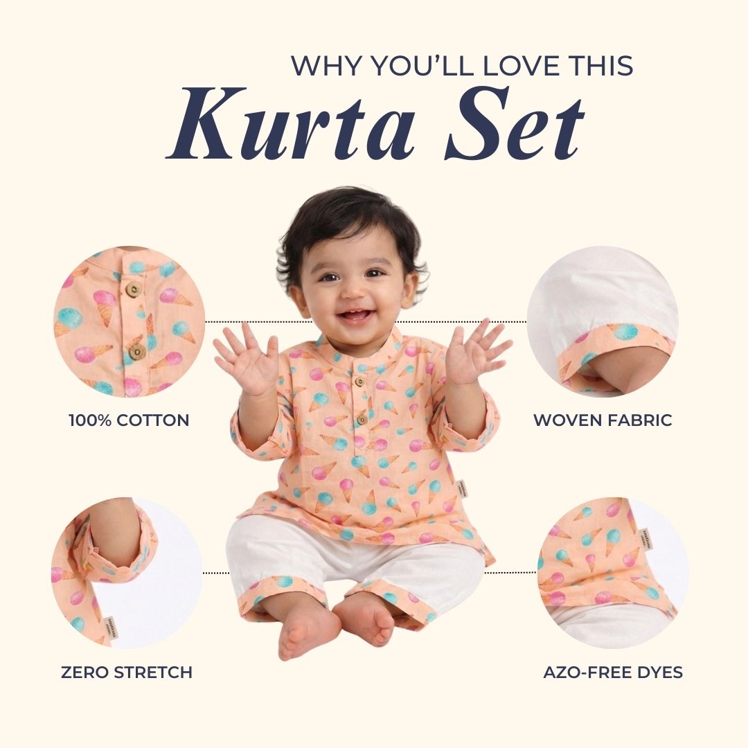 Raining Ice Creams Cotton Kurta Set