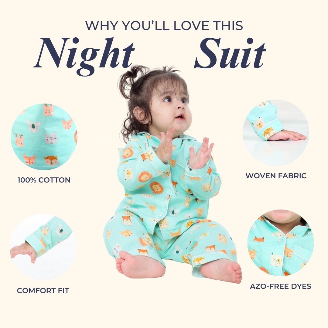 Shy Animals Full Sleeves Night Suit