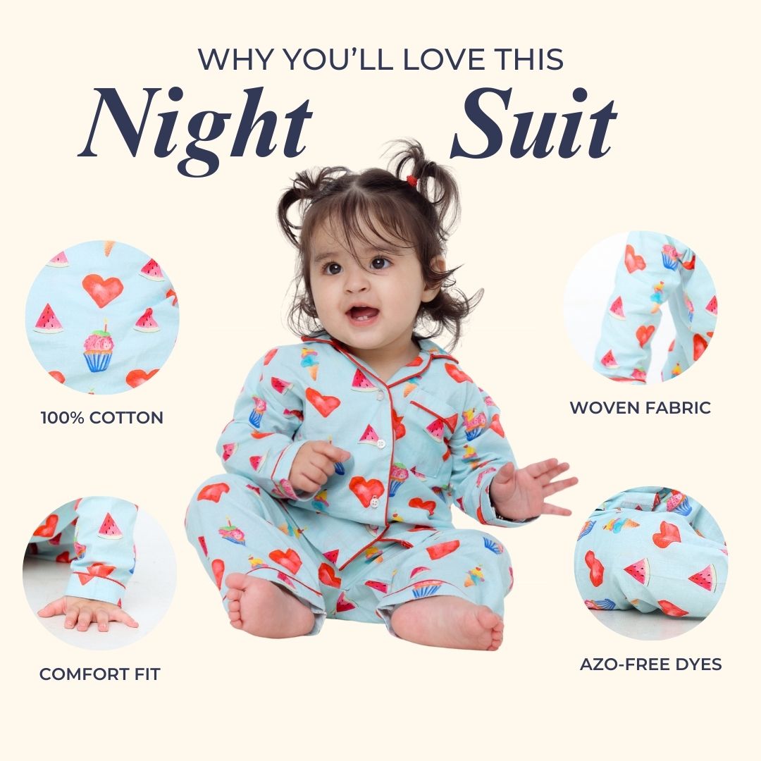Cupcakes & Dreams Full Sleeves Night Suit