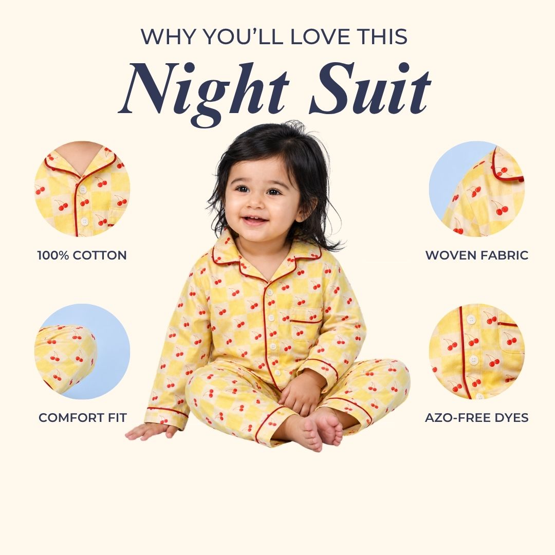 Very Cherry Full Sleeves Night Suit