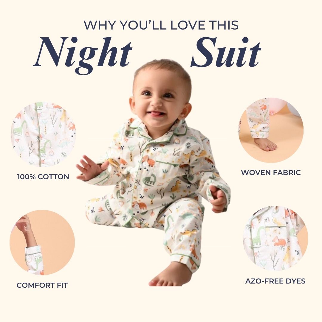 Dancing Dinosaur Full Sleeves Night Suit