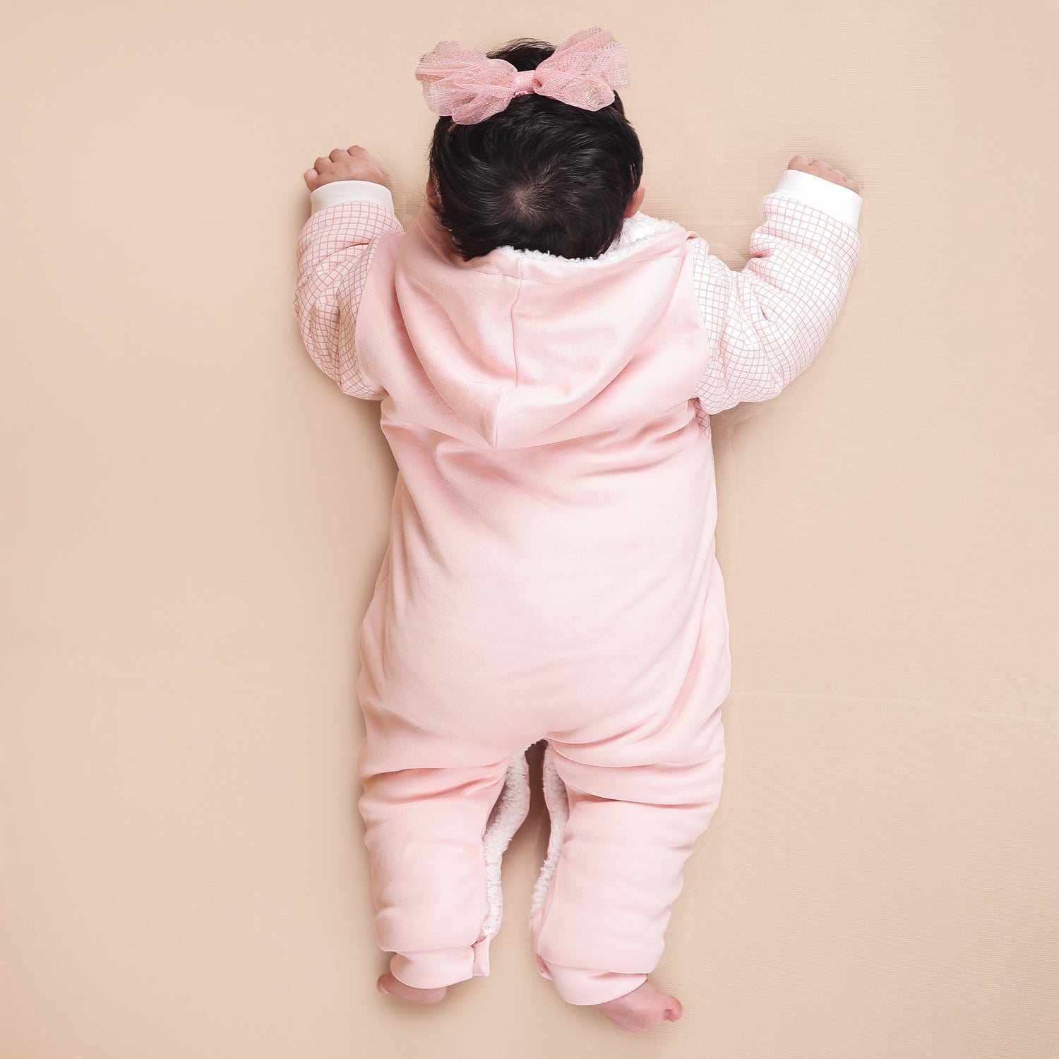 Pink Car Fleece Winter Romper with Sherpa