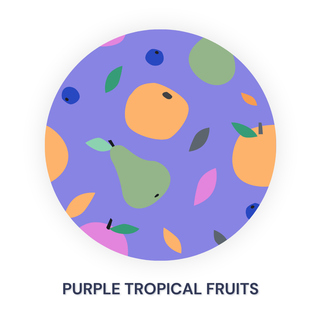 Purple Tropical Fruits Cotton Kurta Set