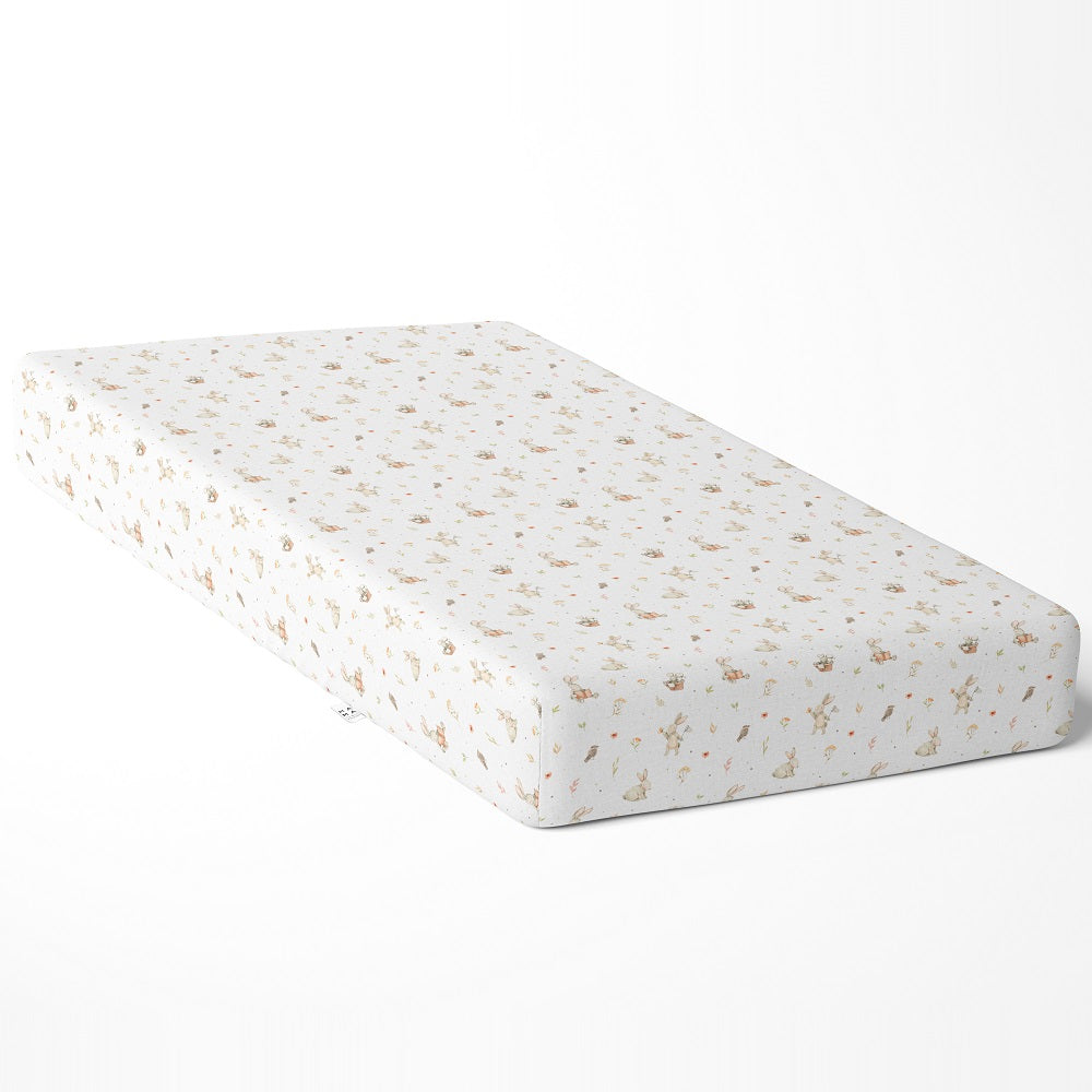 Rabbits in the Garden Fitted Cot Sheet