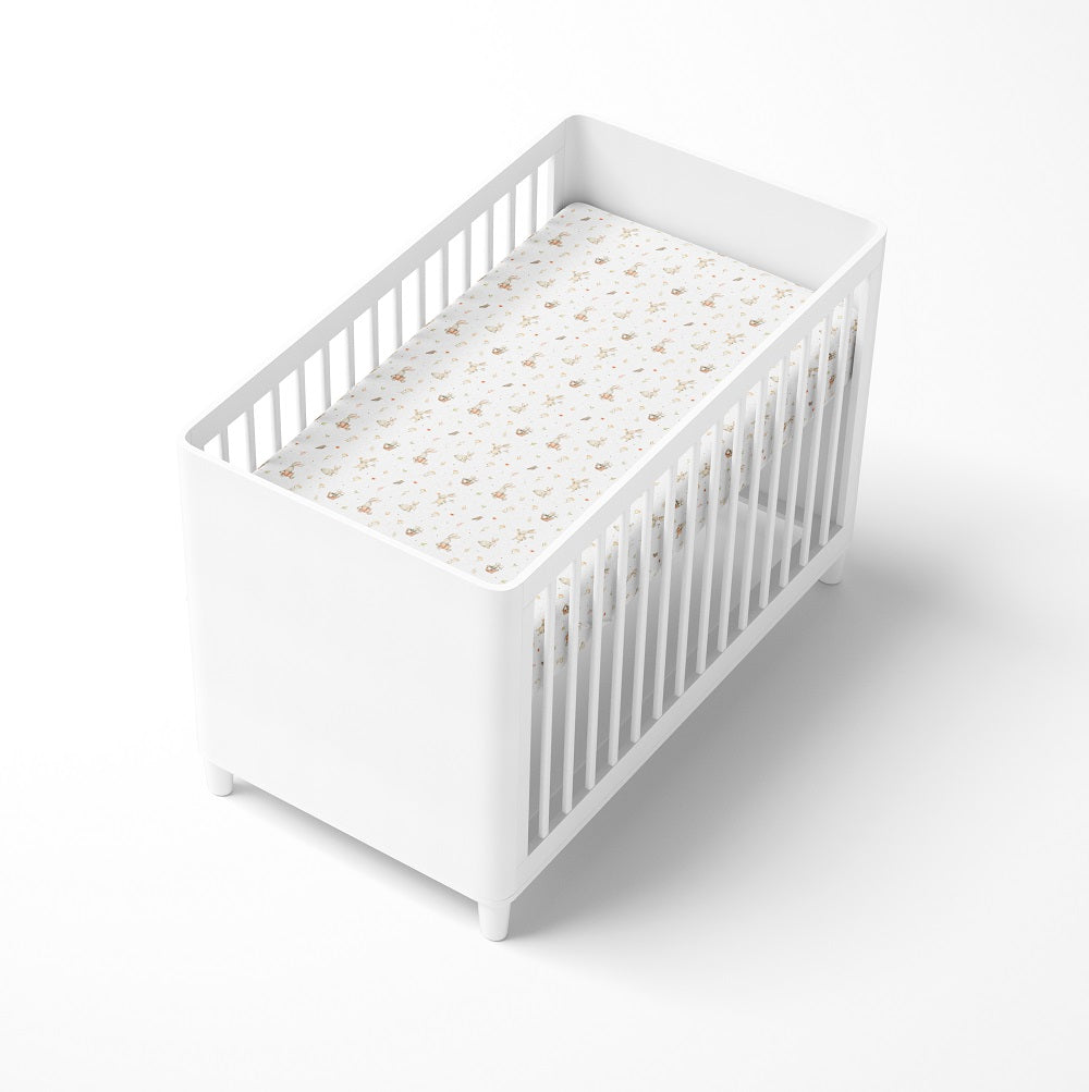Rabbits in the Garden Fitted Cot Sheet