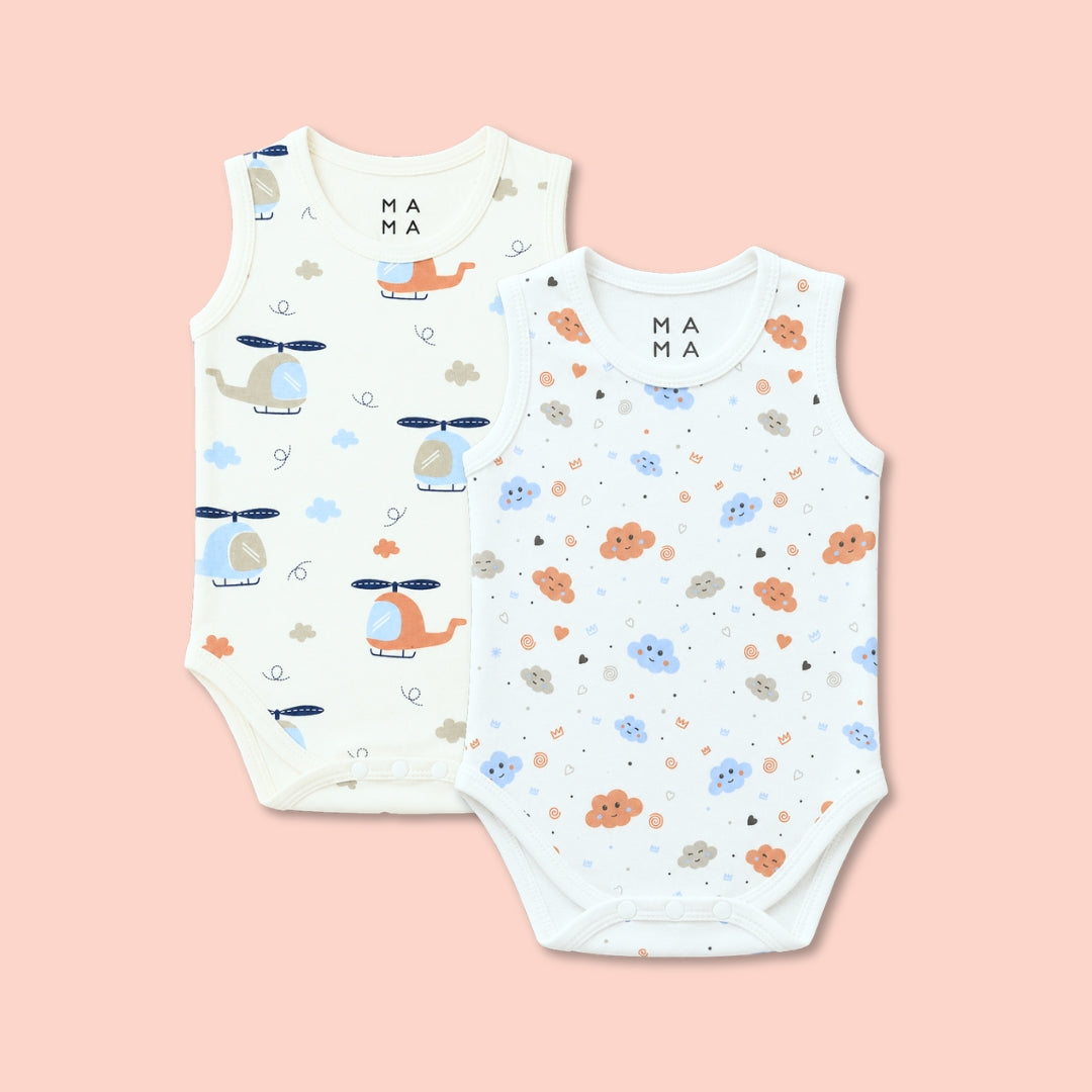 Pack of 2 Snap Inner Suits (Sweet Clouds+Baby Chopper)