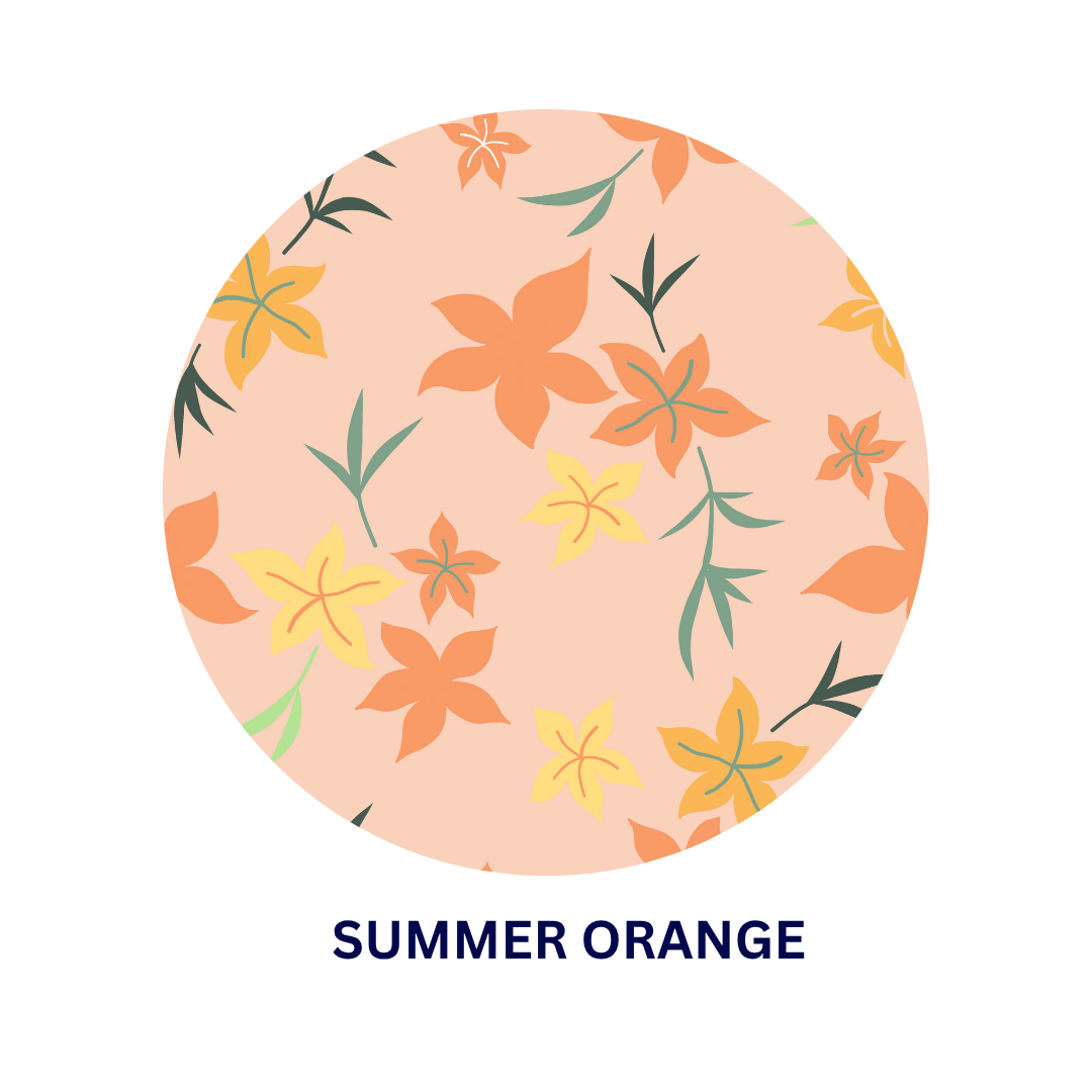 Summer Orange Floral Cotton Kurta Set