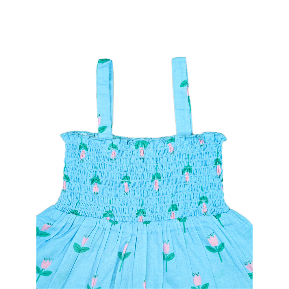 Smocked Kurta Top with Wide Pants in Pretty Flowers