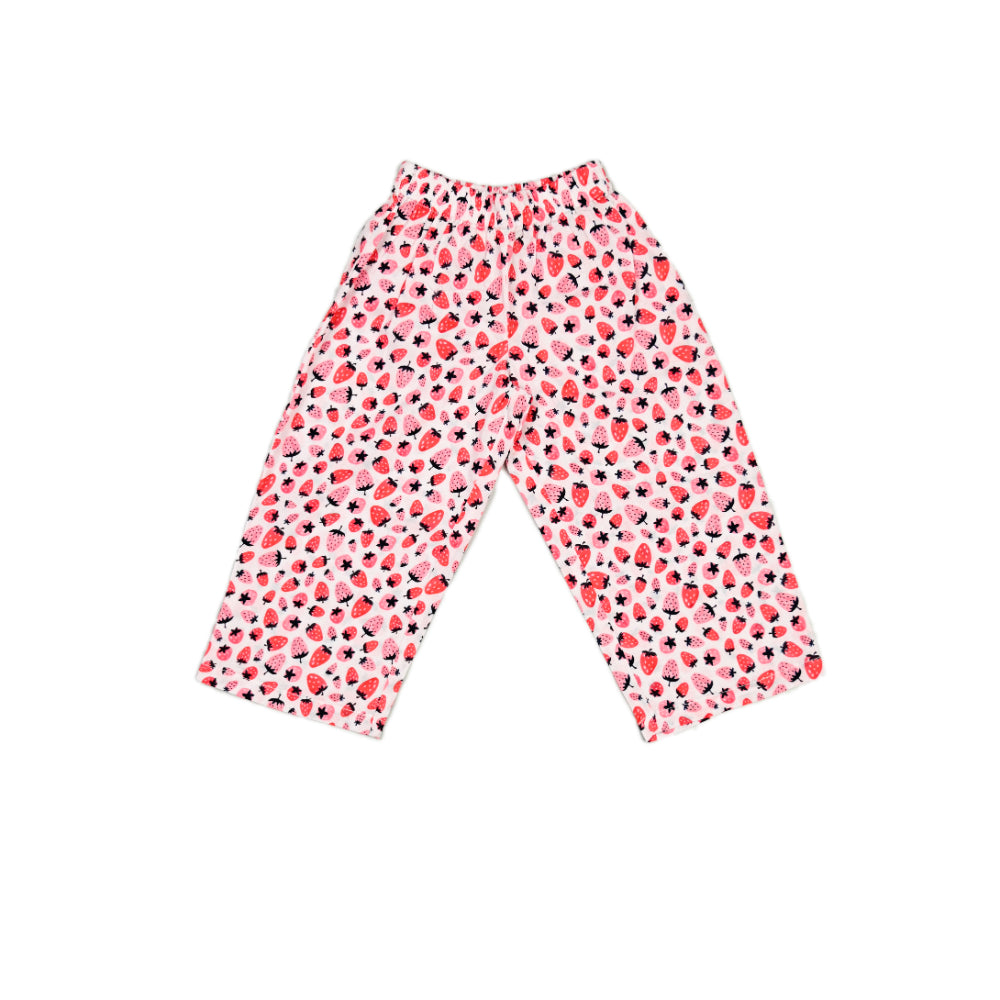 Smocked Kurta Top with Wide Pants in Strawberry