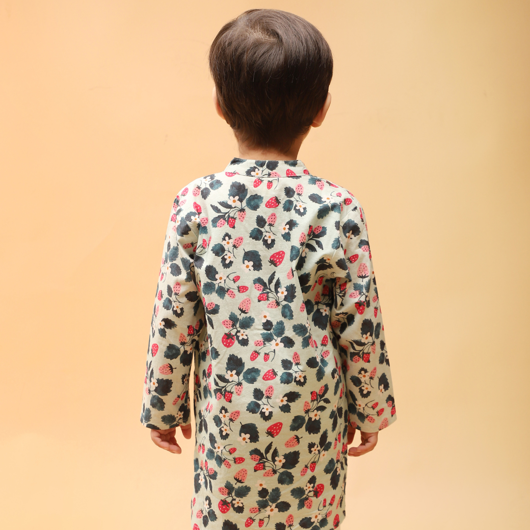 Strawberry Fields Cotton Kurta Set