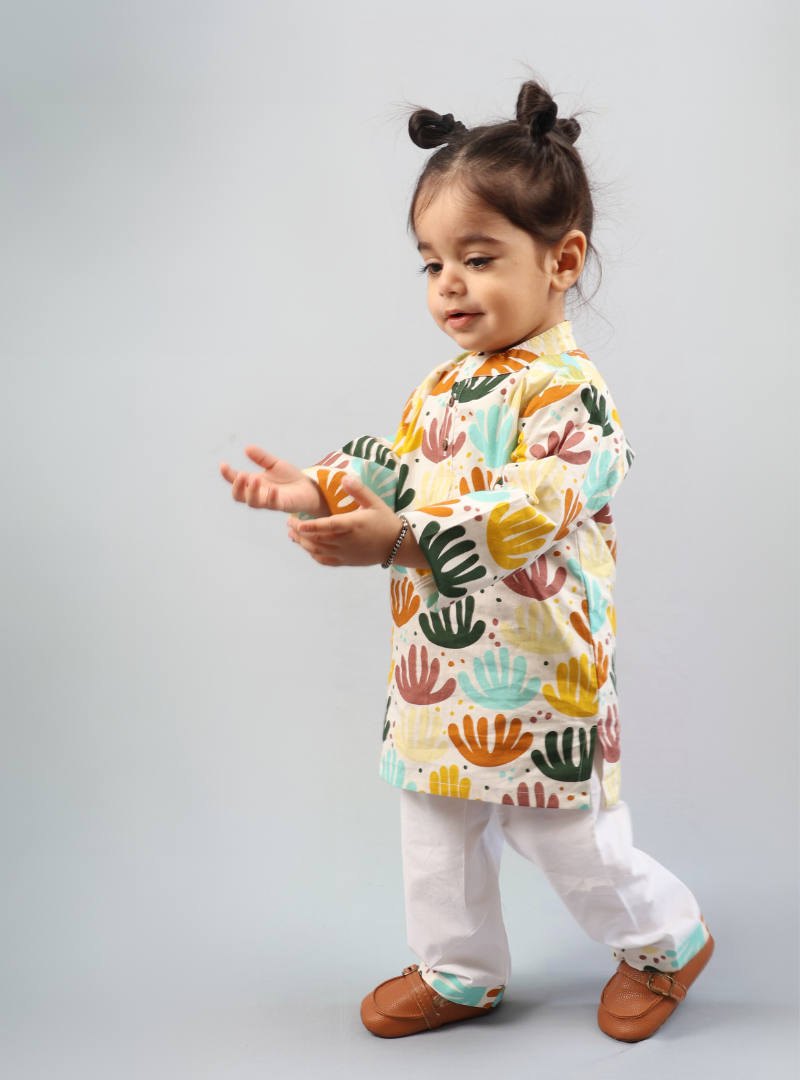 Summer Floral Cotton Kurta Set