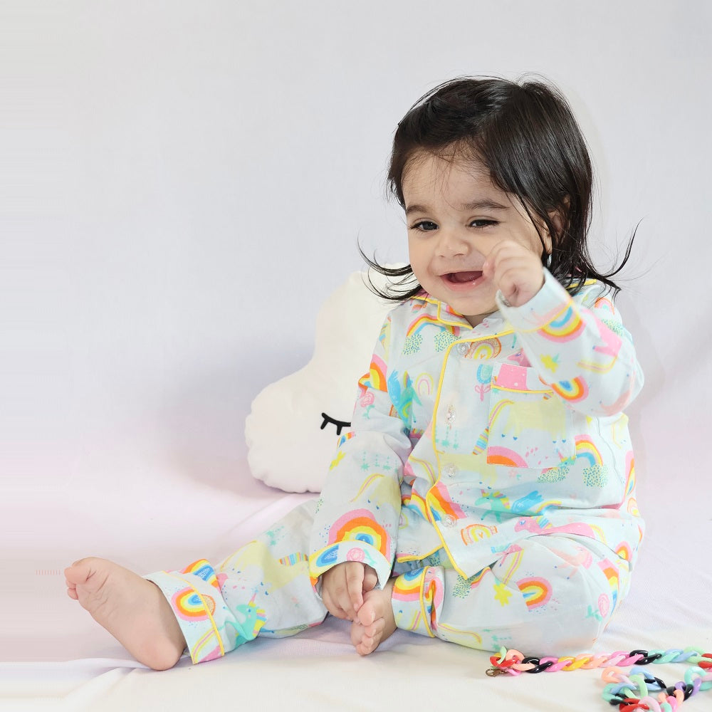 Unicorn & Rainbows Night Suit (Full Sleeves)
