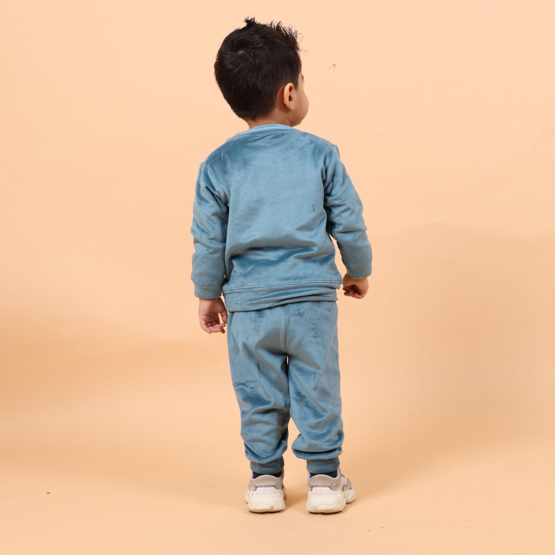 Fox Velvet Winter Co-Ord Set - Teal