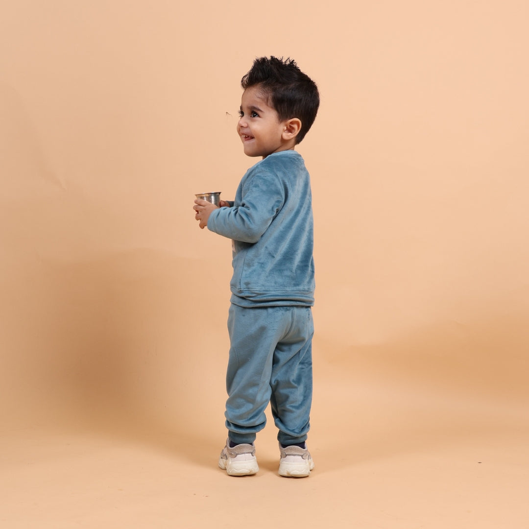 Fox Velvet Winter Co-Ord Set - Teal