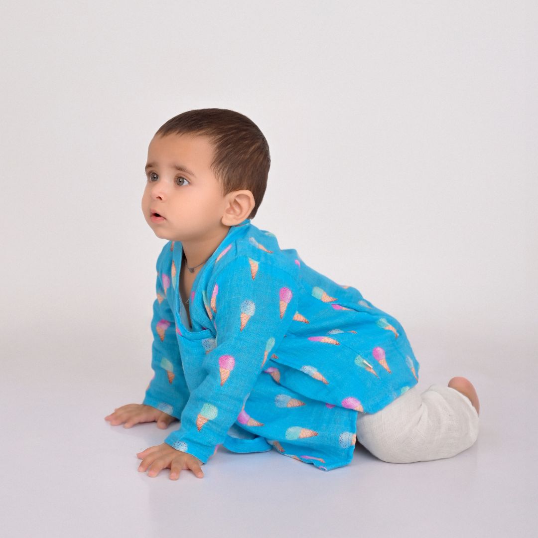 Raspberry Icecream Muslin Angrakha Set