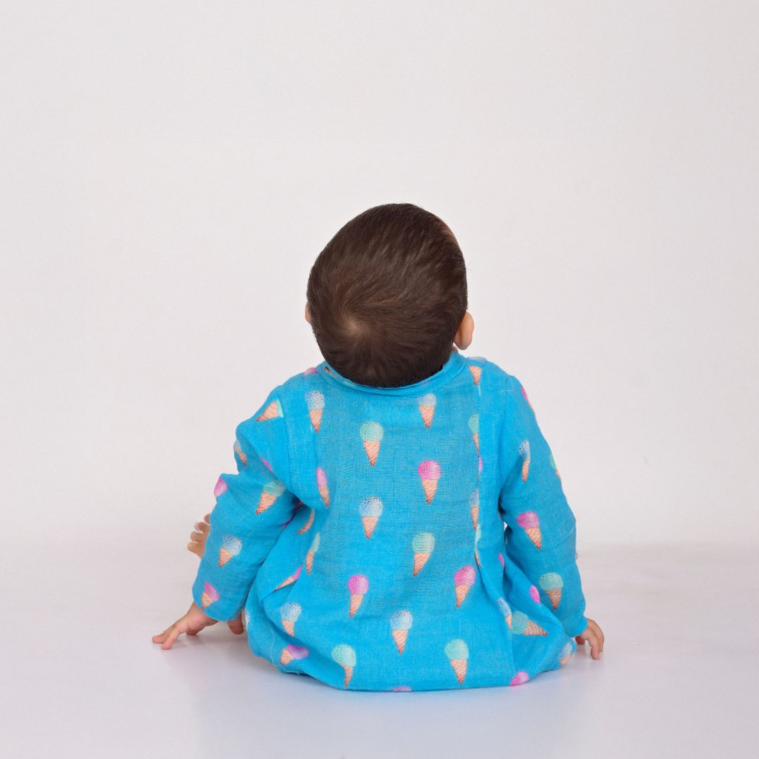 Raspberry Icecream Muslin Angrakha Set