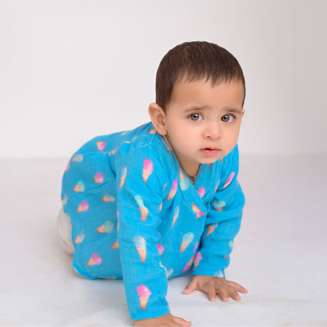 Raspberry Icecream Muslin Angrakha Set