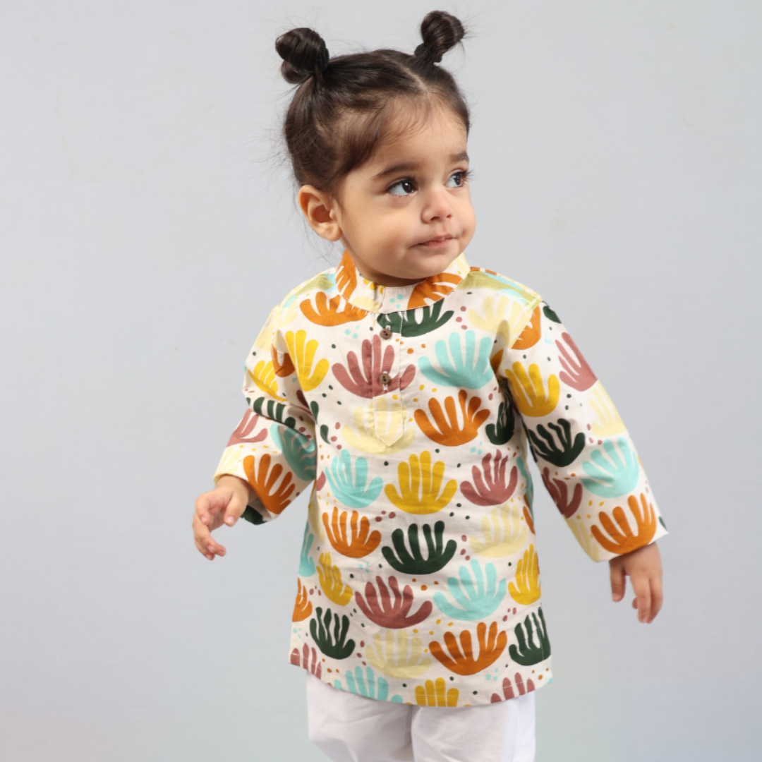 Summer Floral Cotton Kurta Set