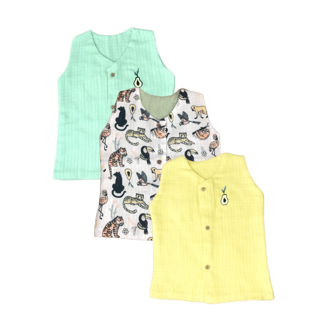 Rainforest Animals Vest Set of 3