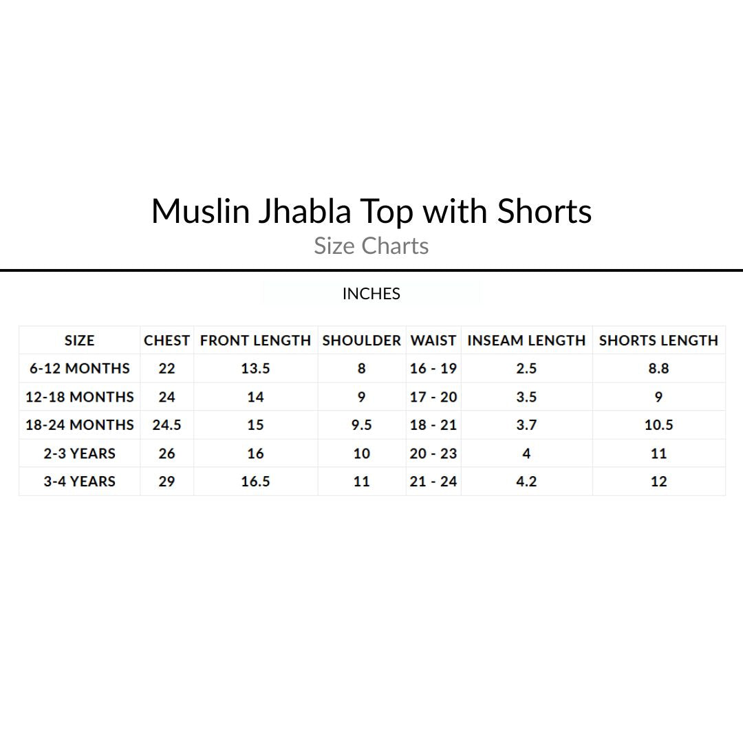 Blue Evil Eye Muslin Jhabla Top with Shorts