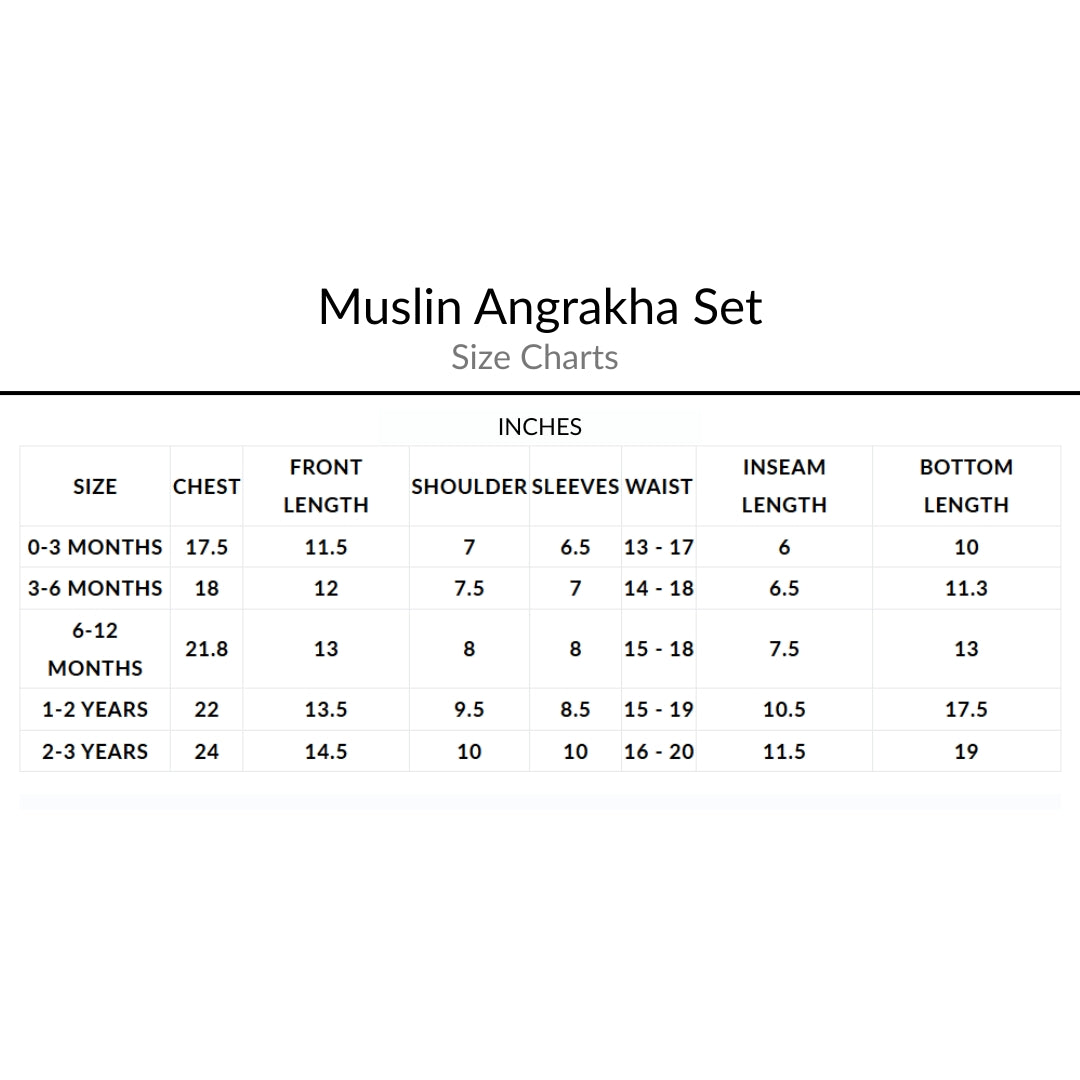 Palm Trees Muslin Angrakha Set