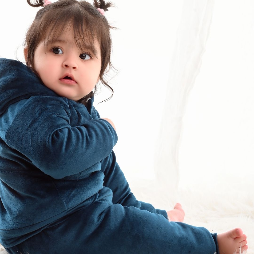 Royal Teddy Velvet Co-ord Set with Sherpa