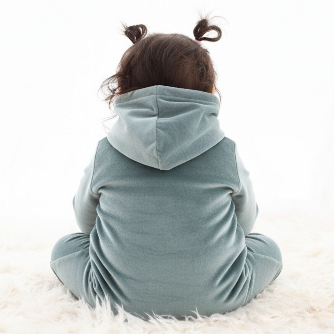 Teal Teddy Velvet Co-ord Set with Sherpa