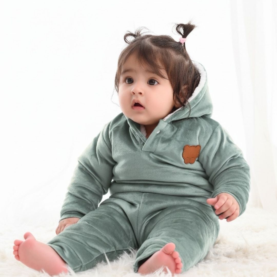 Teal Teddy Velvet Co-ord Set with Sherpa