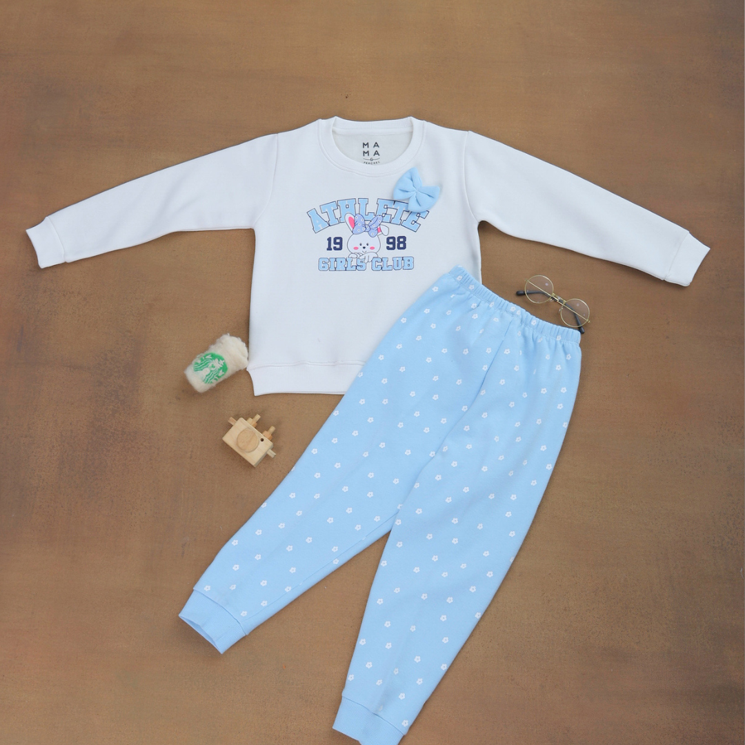 Cute Bow Fleece Co-ord Set