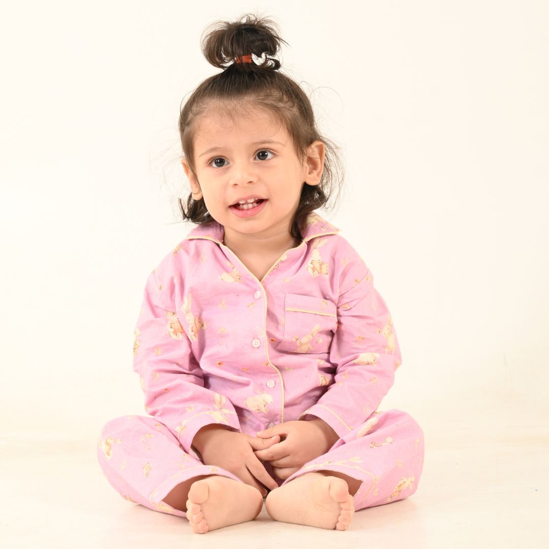 Playful Rabbits Full Sleeves Night Suit