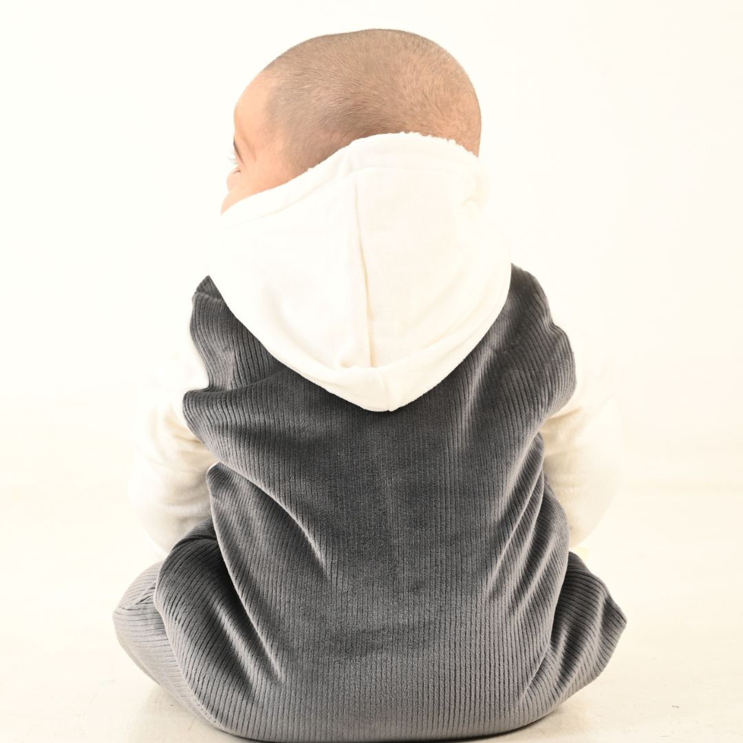 Cute Car Corduroy Velvet Romper with Sherpa